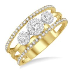 AeThLux 14K White Gold Diamond Ring