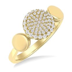 ElLuxZen IsVerAr 14K Yellow Gold Diamond Ring