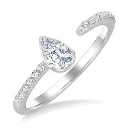 VelElLys 14K White Gold Diamond Ring