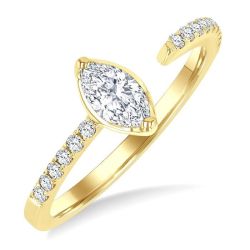 LuxZenSol 14K Yellow Gold Diamond Ring