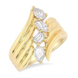 OraVioXe 14K Yellow Gold Diamond Ring