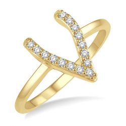Wish Bone Petite Diamond Ring