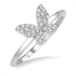Butterfly Shape Petite Diamond Fashion Ring