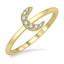 Crescent Petite Diamond Fashion Ring