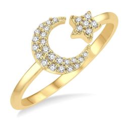 VelElCa 14K Yellow Gold Diamond Ring