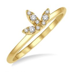 Leaf Petite Diamond Fashion Ring