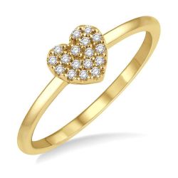 Stackable Heart Shape Petite Diamond Fashion Ring
