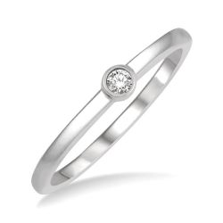Stackable Bezel Set Petite Diamond Fashion Promise Ring