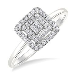 IsXeSol 14K White Gold Diamond Ring