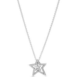 Pavé Asymmetric Star Collier Necklace