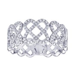 Diamond Woven White Gold Fashion Band