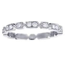 Diamond Alternating Single and Double Stackable Ring