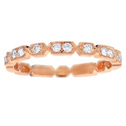 Diamond Alternating Single and Double Stackable Ring