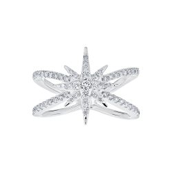 Diamond Starburst Split Shank Ring