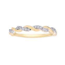 Diamond Ring Twisted Stackable Band