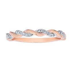 Diamond Ring Twisted Stackable Band