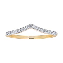 Diamond Chevron Stackable Ring