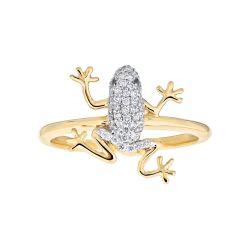 Diamond Two Tone Frog Ring