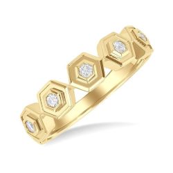 Hexagon Shape Diamond Fashion Ring