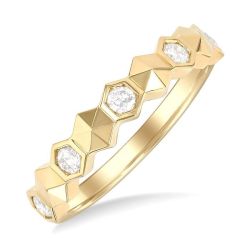 Hexagon Shape Diamond Fashion Ring