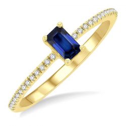 Gemstone & Petite Diamond Fashion Ring