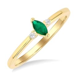 SolZenZen 14K Yellow Gold Diamond Ring