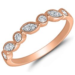 10k Rose Gold Diamond Anniversary Ring