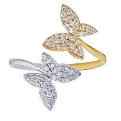 Diamond Pave Bypass Butterfly Ring