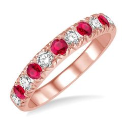 Bellona Crown Myth Alternate Gemstone & Diamond Wedding Band