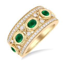 ElIonCa 14K Yellow Gold Diamond Ring