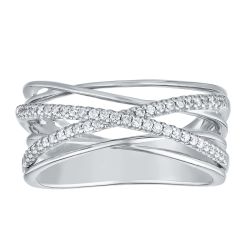 Diamond Interwoven Multi Open Row Ring