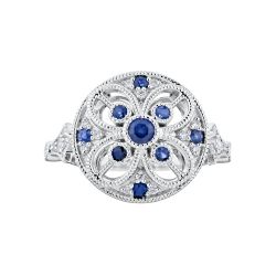 Diamond and Genuine Sapphire Vintage Style Ring