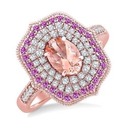 CaZenLux ThLoSol 14K Rose Gold Diamond Ring
