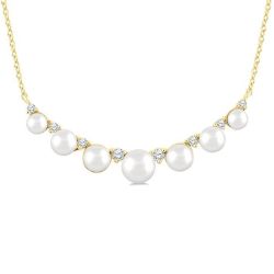 Pearl & Diamond Smile Necklace