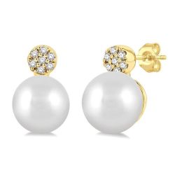 SolMir 14K White Gold Diamond Fashion Earrings