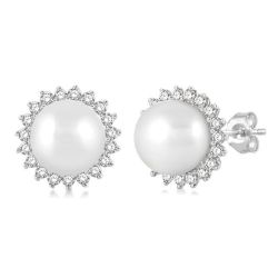 AeVio RaAeXe ArVioCa 14K White Gold Diamond Fashion Earrings