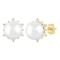 IonDor 14K White Gold Diamond Fashion Earrings