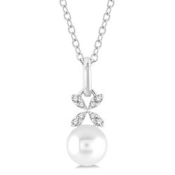 Pearl & Petite Diamond Fashion Pendant