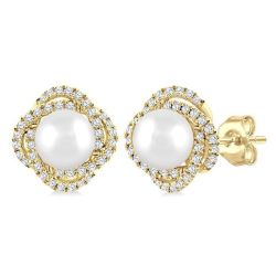 VelThSol PhoAeXe 14K White Gold Diamond Fashion Earrings