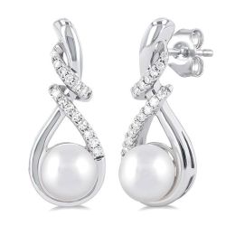 ArValXe 14K White Gold Diamond Fashion Earrings