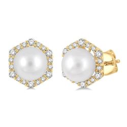 PhoOn 14K White Gold Diamond Halo Earrings