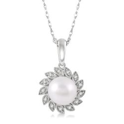 Starling Silhouette Pearl & Diamond Fashion Pendant