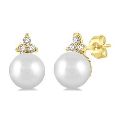 Pearl & Petite Diamond Fashion Earrings