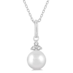 Sovereign Solstice Pearl & Petite Diamond Fashion Pendant