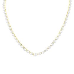 Pearl & Diamond Straightline Fashion Necklace
