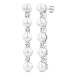 ElArIs 14K White Gold Diamond Fashion Earrings