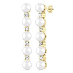 CelValOn 14K White Gold Diamond Fashion Earrings