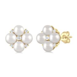 MirLoZen 14K White Gold Diamond Fashion Earrings