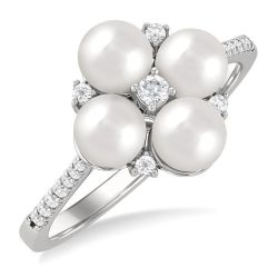 ElOraLys 14K White Gold Diamond Ring