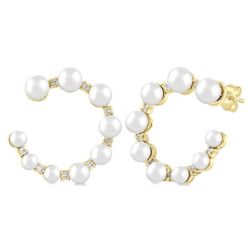 DorIsLys ZenMir 14K White Gold Diamond Earrings